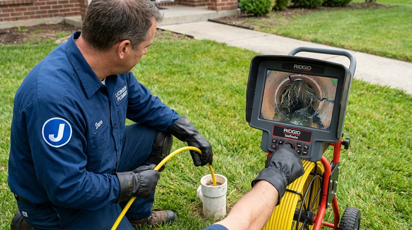 Sewer camera inspection being performed by Johns Plumbing LLC in Bolingbrook