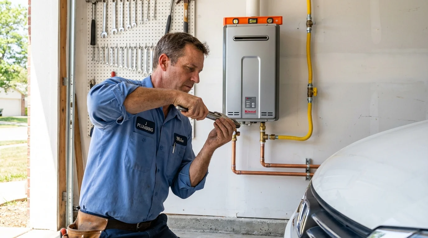 Tankless water heater installation by a Johns Plumbing LLC plumber in Bolingbrook